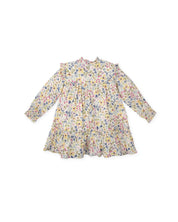 FLORAL LONG SLEEVE DRESS WITH PURPLE PRINT