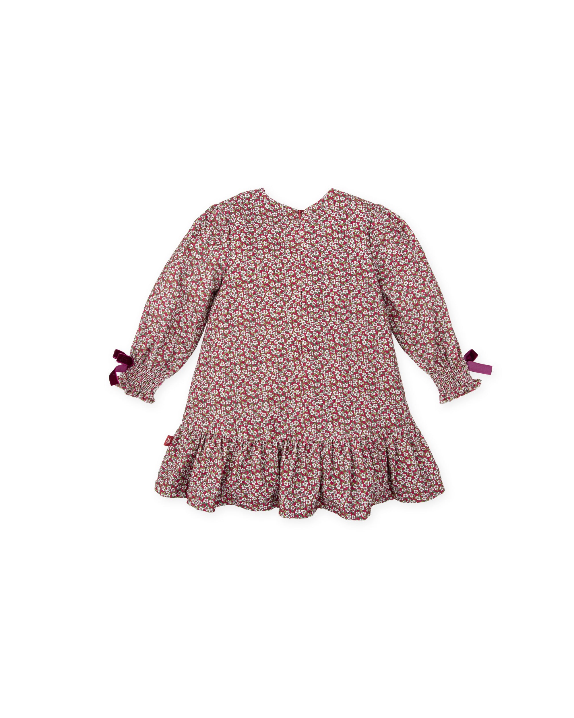 BABY DRESS IN BURGUNDY FLORAL