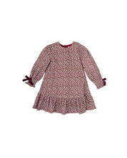 BABY DRESS IN BURGUNDY FLORAL