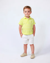 Boys' Lime Green Striped Polo | The "Sunny Day" Essential