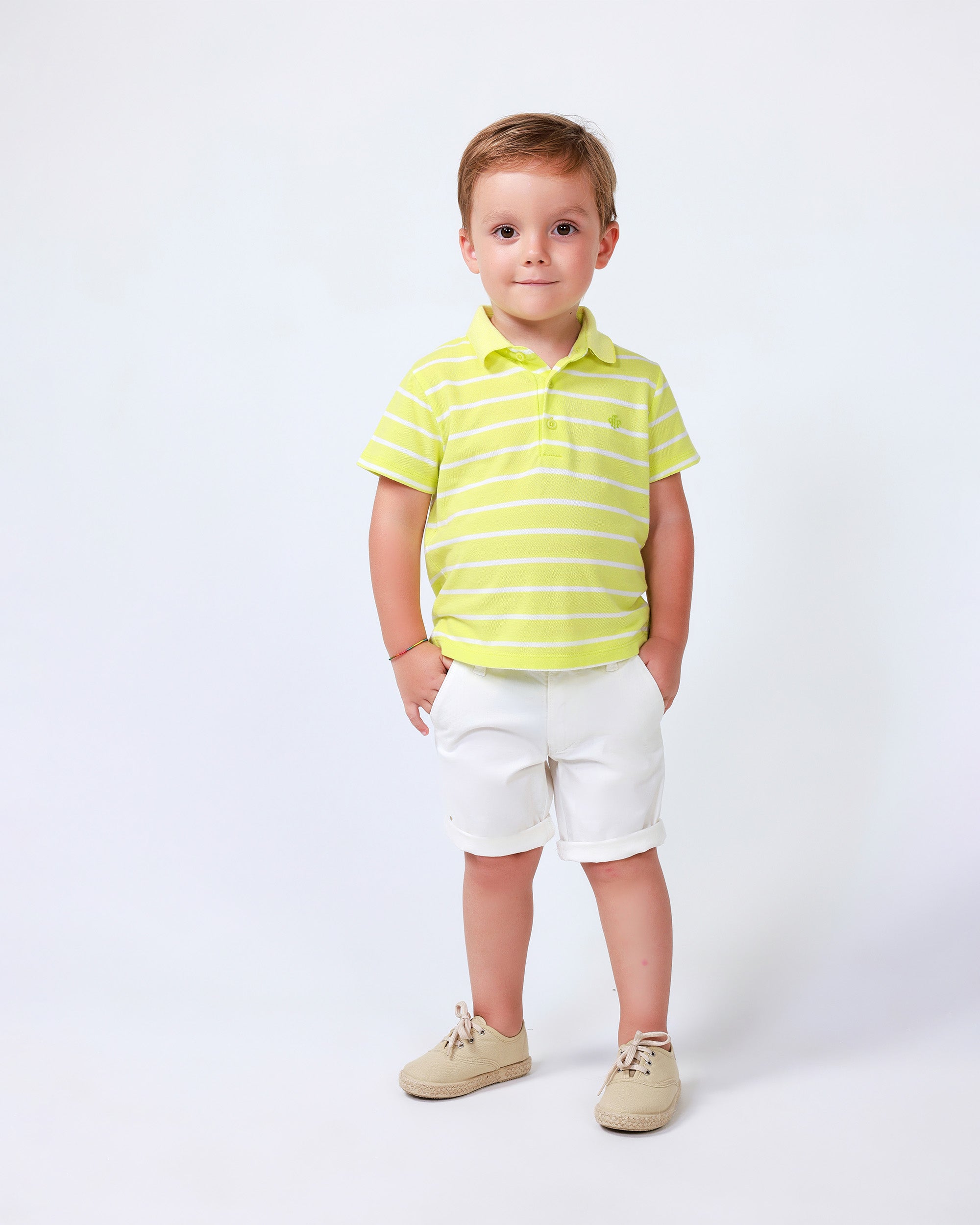 Boys' Lime Green Striped Polo | The "Sunny Day" Essential