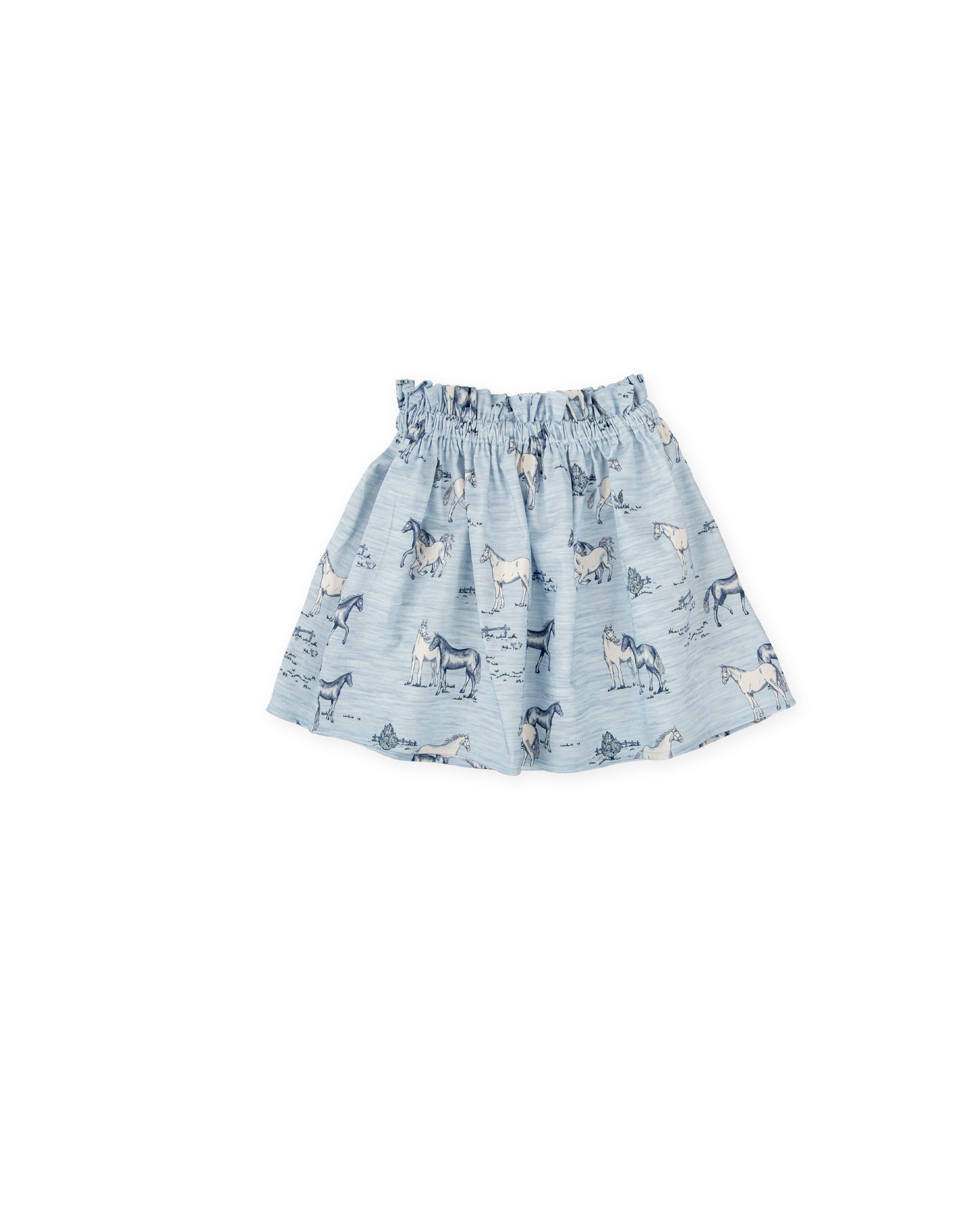 BLUE HORSE PRINT SKIRT