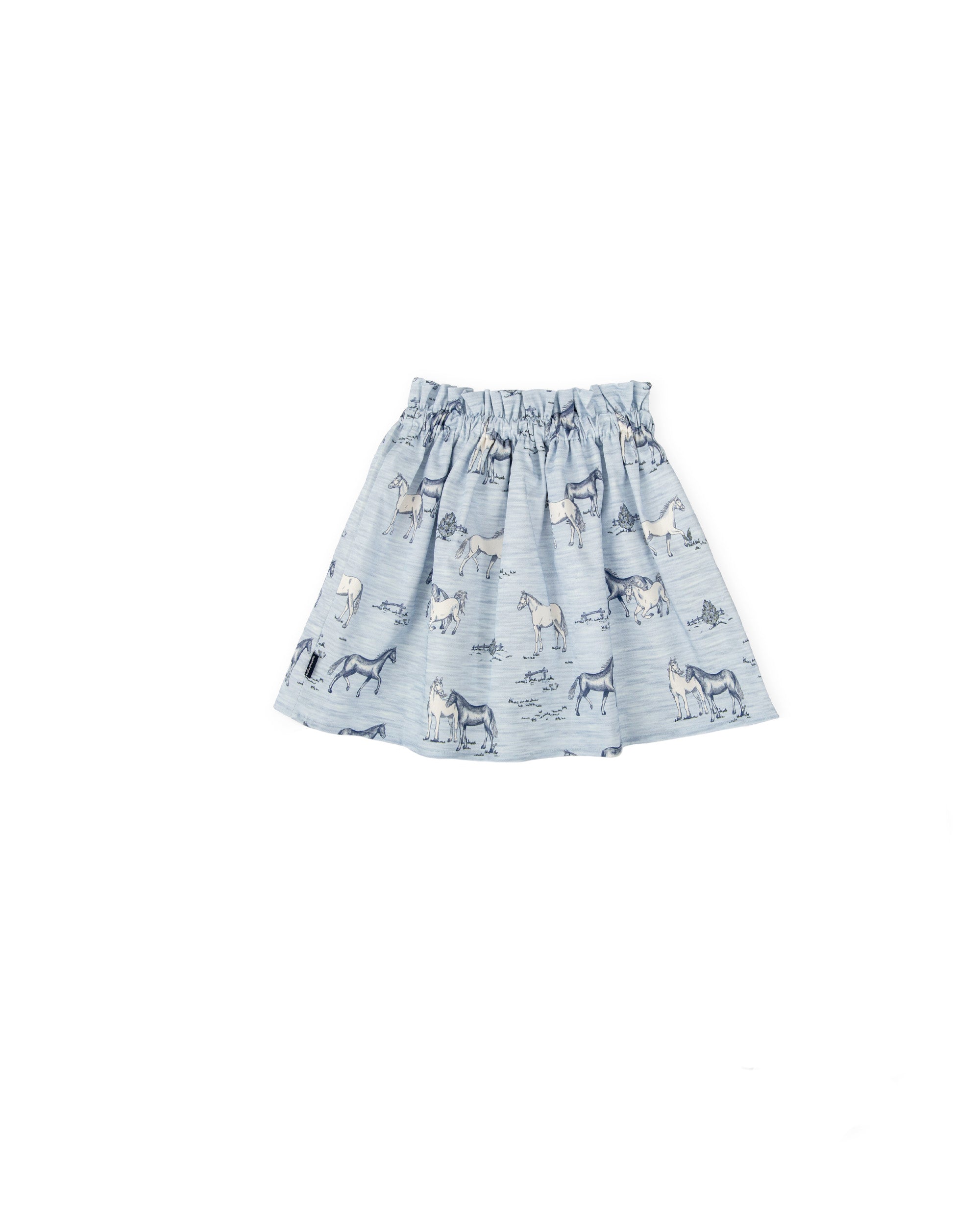 BLUE HORSE PRINT SKIRT
