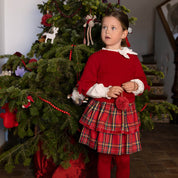 PLAID SKIRT IN RED TARTAN