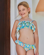 BIKINI AQUAMARINE | Tropical Pineapple Print | Ruffles & Sunshine Ready