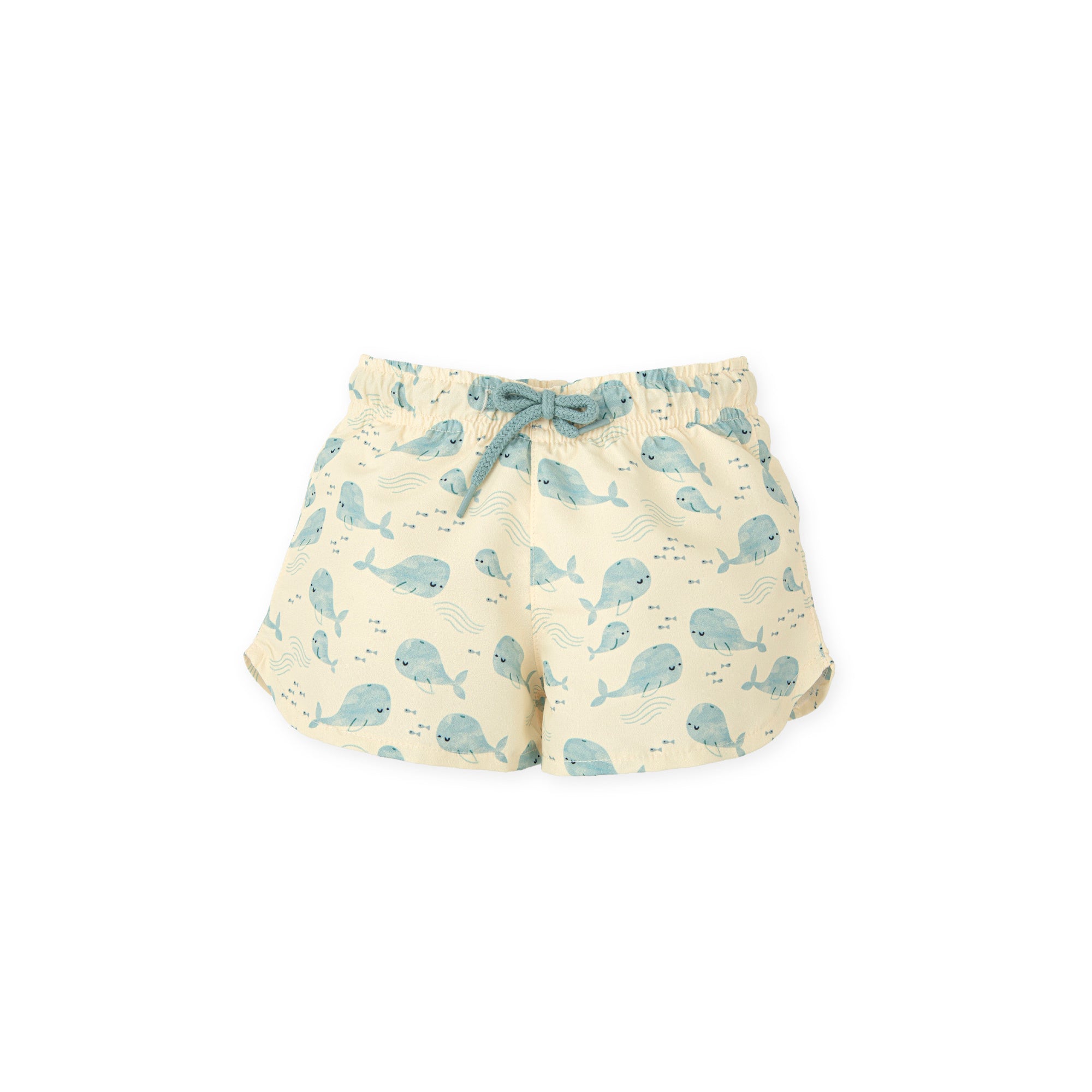 Whale Print Baby Swim Shorts – Pale Yellow