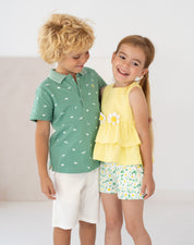 Sage Green Dinosaur Piqué Polo | The "Polished Playtime" Essential