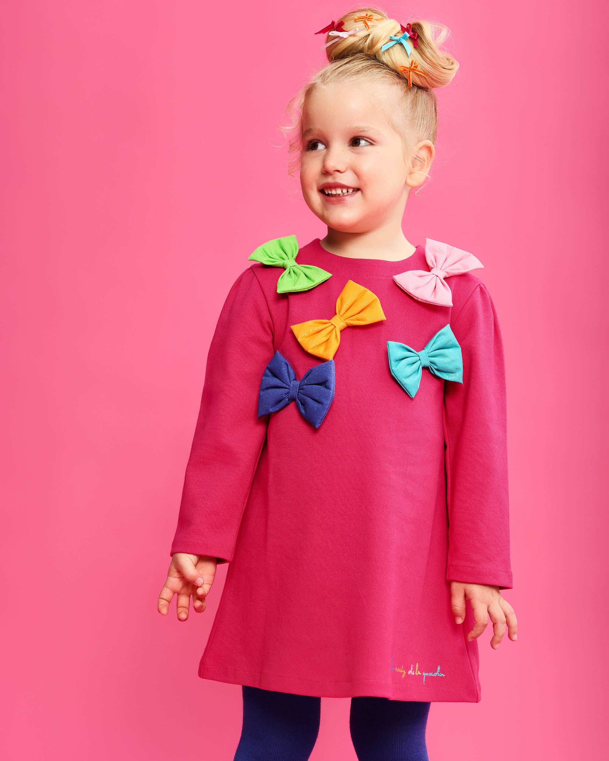 GIRLS' FUCHSIA DRESS