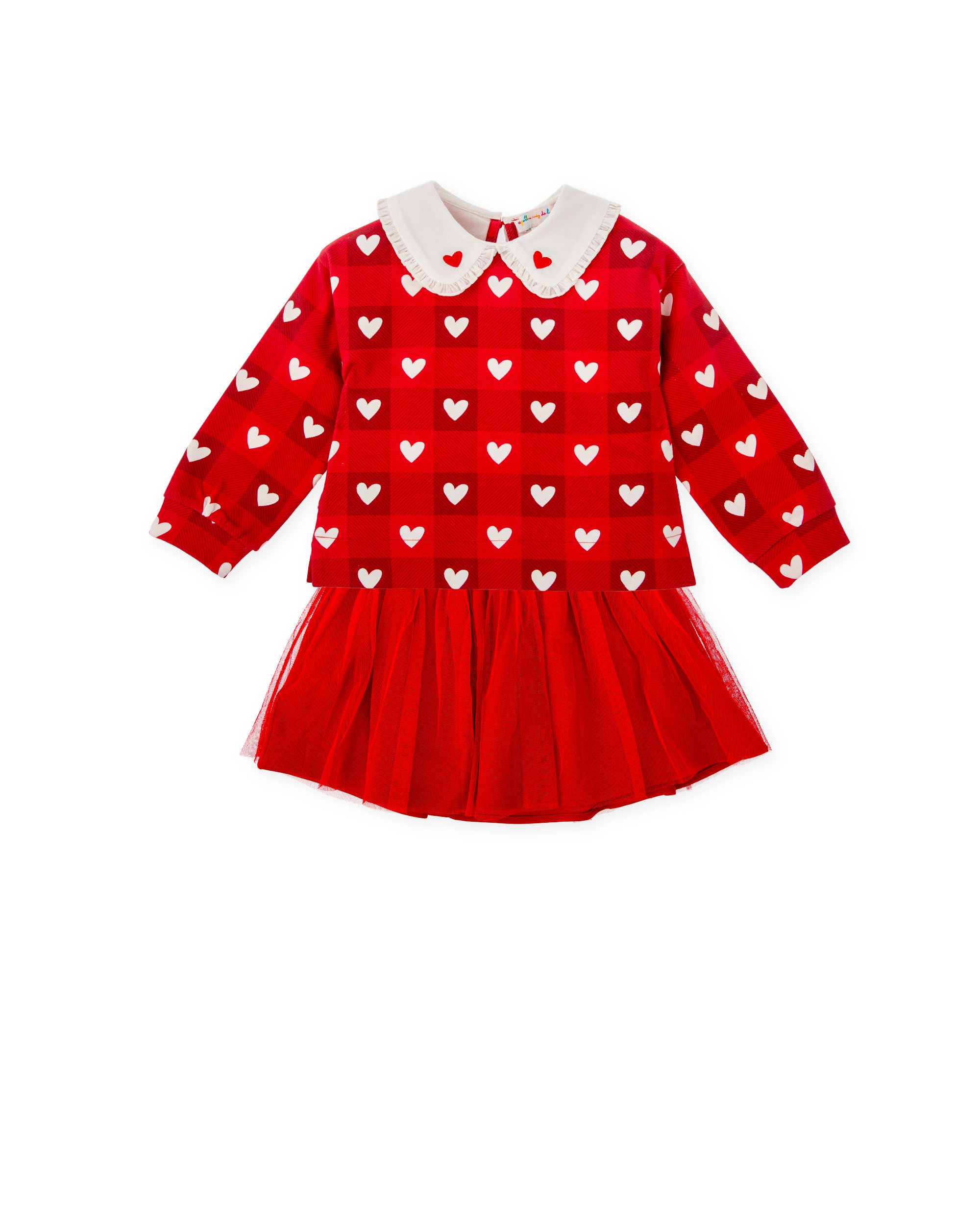 GIRLS' RED T-SHIRT & SKIRT SET