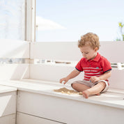 Boys' Red & White Striped Polo | The "Nautical Adventure" Knitted Shirt