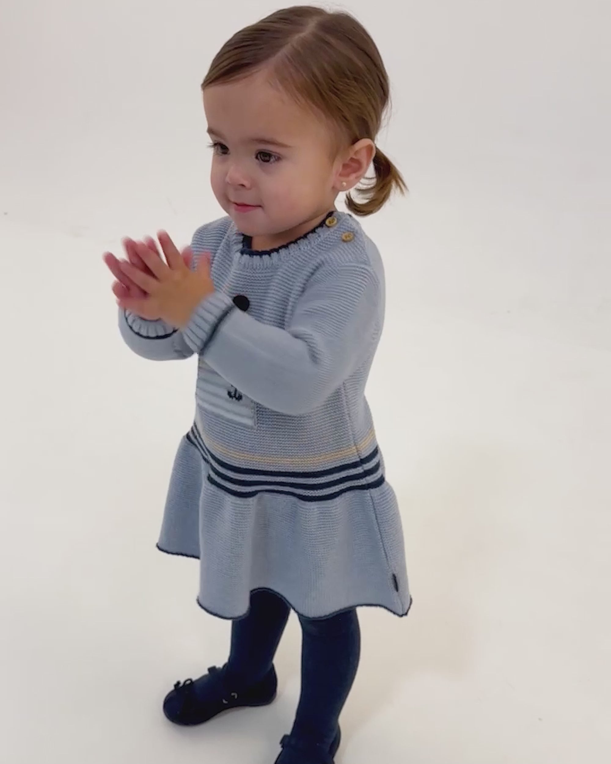 TRICOT DRESS IN SOFT BLUE