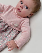 BABY KNIT DRESS IN PINK FLORAL