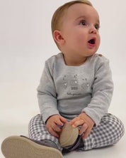 TWO-PIECE SHEEP MOTIF SET GRAY