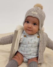 BABY KNIT HAT WITH POM-POM IN TAUPE