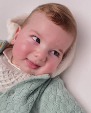 BABY KNIT COAT IN SAGE GREEN